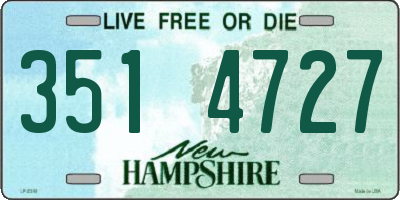 NH license plate 3514727