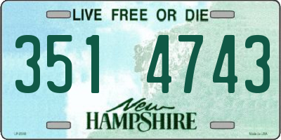 NH license plate 3514743