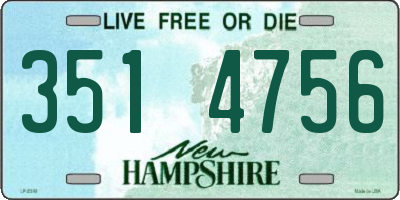 NH license plate 3514756
