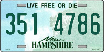 NH license plate 3514786