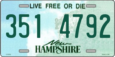 NH license plate 3514792