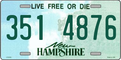 NH license plate 3514876