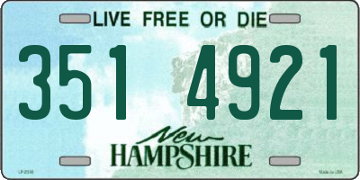 NH license plate 3514921