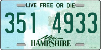 NH license plate 3514933