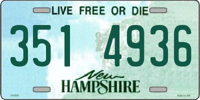 NH license plate 3514936