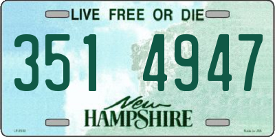 NH license plate 3514947