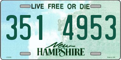 NH license plate 3514953