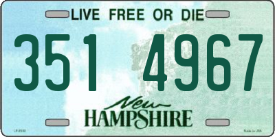 NH license plate 3514967