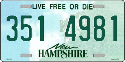 NH license plate 3514981