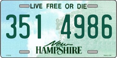 NH license plate 3514986