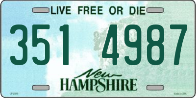 NH license plate 3514987