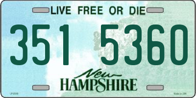 NH license plate 3515360