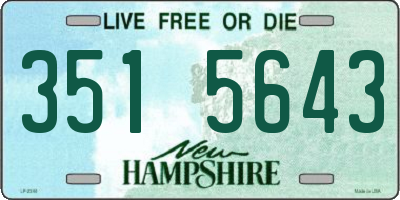 NH license plate 3515643