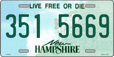 NH license plate 3515669