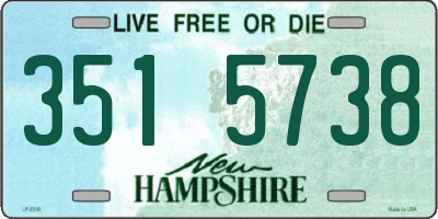 NH license plate 3515738