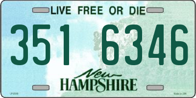 NH license plate 3516346