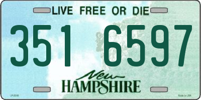 NH license plate 3516597