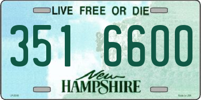 NH license plate 3516600