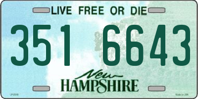 NH license plate 3516643