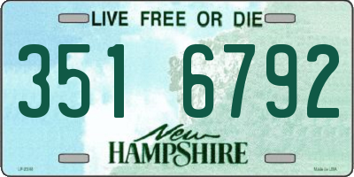 NH license plate 3516792