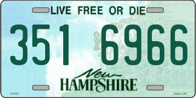 NH license plate 3516966