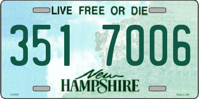 NH license plate 3517006