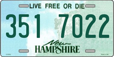 NH license plate 3517022