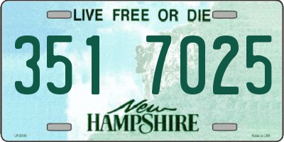 NH license plate 3517025