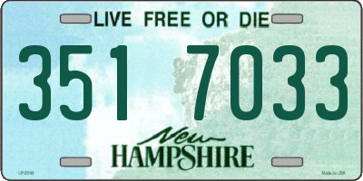 NH license plate 3517033