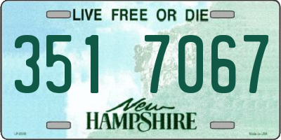 NH license plate 3517067