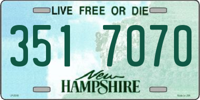 NH license plate 3517070