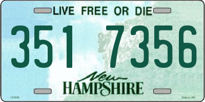 NH license plate 3517356