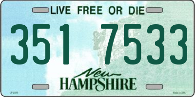 NH license plate 3517533
