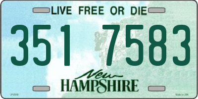 NH license plate 3517583