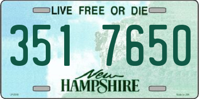 NH license plate 3517650