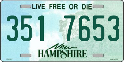NH license plate 3517653