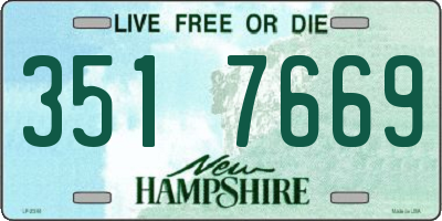 NH license plate 3517669