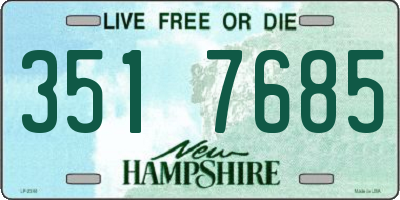 NH license plate 3517685