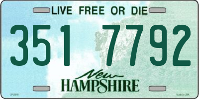 NH license plate 3517792