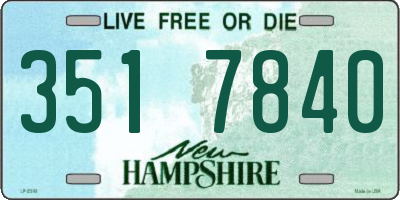 NH license plate 3517840