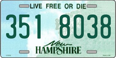 NH license plate 3518038