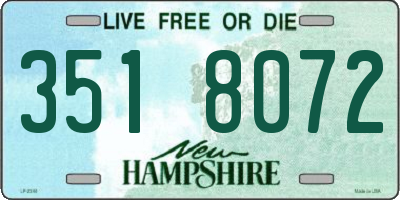 NH license plate 3518072