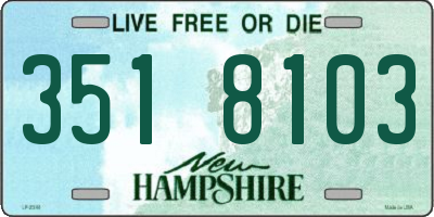 NH license plate 3518103