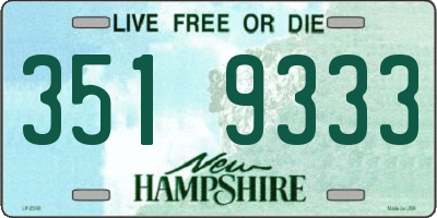 NH license plate 3519333