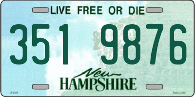 NH license plate 3519876