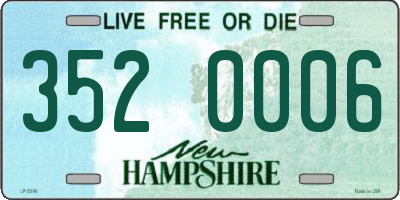 NH license plate 3520006