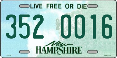 NH license plate 3520016
