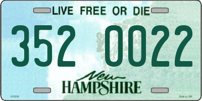 NH license plate 3520022