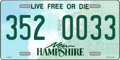 NH license plate 3520033
