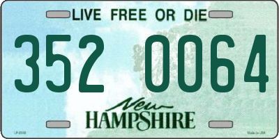 NH license plate 3520064